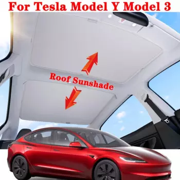 Солнцезащитные козырьки на крышу Tesla Model Y 3 Highland 2024-2020, улучшенный козырек на крыше, 2 в 1, многослойный солнцезащитный козырек, аксессуары для защиты от ультрафиолета