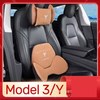 Для Tesla модель Y/3 подголовник автомобиля с подушкой для шеи поясная подушка, переворачивая мех автомобильные аксессуары для модификации интерьера