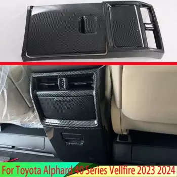 Для Toyota Alphard 40 Series Vellfire 2023 2024, подлокотник в стиле углеродного волокна, задний вентиляционный отверстие, рамка, накладка