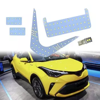 Для Toyota C-HR CHR 5 шт./компл. 12 В, белые светодиодные внутренние лампы для чтения 2835SMD 102 светодиодный s 6000K светодиодный потолочный внутренний сигнальный светильник