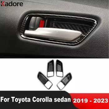 Для Toyota Corolla седан 2019 2020 2021 2022 2023, карбоновая внутренняя внутренняя дверная ручка, чаша, накладка, аксессуары для интерьера