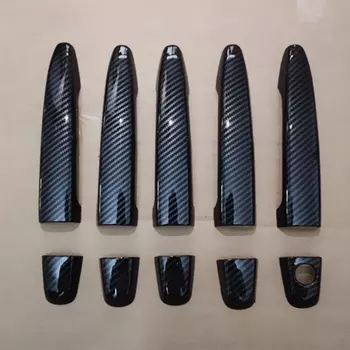 Для Toyota Harrier 2003 - 2009 хромированный карбоновый чехол на дверную ручку, накладки, аксессуары для стайлинга