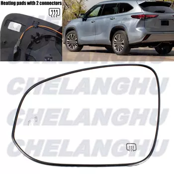 Для Toyota Highlander 2020 2021 2022 2023, левое боковое заднее зеркало с подогревом, стекло, автомобильные аксессуары
