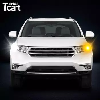 Для Toyota Highlander дневные ходовые огни указатель поворота автомобиля светодиодный Drl 7440 T20 WY21W автомобильные аксессуары 2011 2012 2013