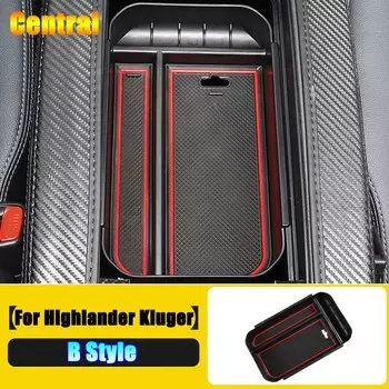 Для Toyota Highlander Kluger XU70 2021-2025 Автомобильный центральный подлокотник, средний вниз, ящик для хранения, органайзер, держатель для лотка