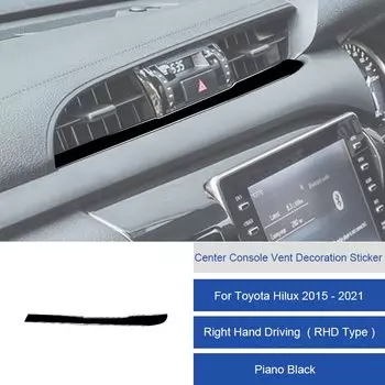Для Toyota Hilux 2015-2021 углеродное волокно, центральная консоль, вентиляционная наклейка, накладка, декоративные наклейки для автомобиля