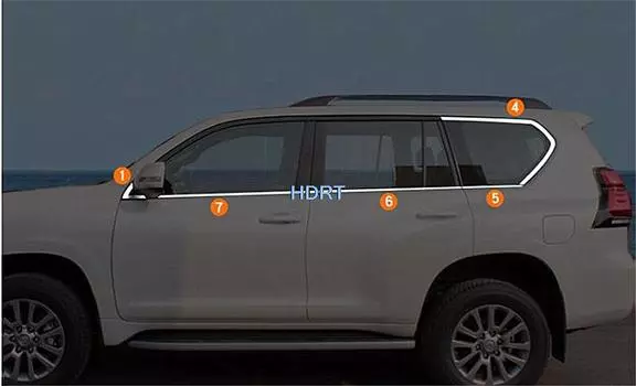 Для Toyota Land Cruiser Prado 150 Fj150 2010-2020, тюнинг автомобиля, оконная отделка, полоса, украшение, корпус, блестки, модификация внешнего вида