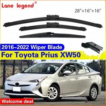 Для Toyota Prius 50 XW50 2016 2017 2018 2019 2020 2021 2022 комплект щеток переднего и заднего стеклоочистителя, лобовое стекло, автомобильные аксессуары