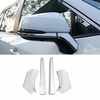 Для Toyota RAV4 2019 2020 2021 2022 XA50 ABS хромированный/Черный Автомобильный боковой Дверь Зеркало заднего вида дождевая бровь декоративная рамка аксессуары