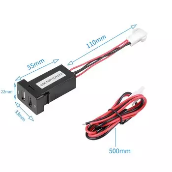 Для Toyota VIGO черный автомобильный 2,1A двойной USB-порт, зарядное устройство, крепление на приборной панели для телефона, аудиовход