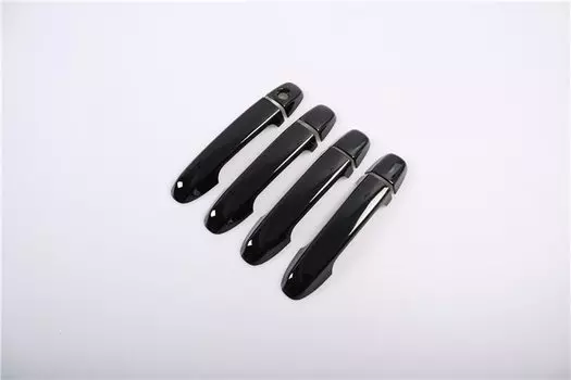 Для Toyota Yaris Vitz XP130 Hatchback 2012-2017 глянцевый черный хромированный автомобильный боковой дверной ручки, накладка, наклейка, автомобильные аксессуары