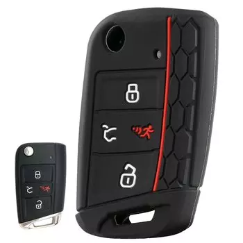 Для Volkswagen Golf GTI Skoda Octavia Sportswagen Wagon Jetta Tiguan Atlas Golf R флип-брелок чехол с дистанционным управлением 4-кнопочный чехол
