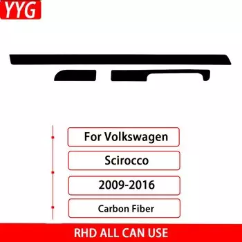 Для Volkswagen Scirocco 2009-2016 автомобильные аксессуары настоящее мягкое углеродное волокно Copilot приборная панель бардачок отделка наклейка модификация