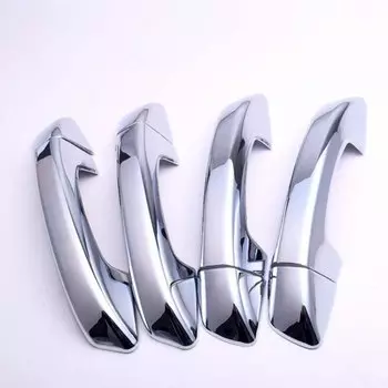 Для Volkswagen Skoda SUPERB 3T4 3T5 2009 2010 2011 2012 2013 2014 2015, углеродное волокно, хромированная Автомобильная боковая дверная ручка, накладка