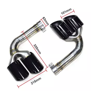 Для Volkswagen Touareg 2019-2024 обновление выхлопной трубы Sport с четырьмя выходами, замена глушителя выхлопной трубы из нержавеющей стали