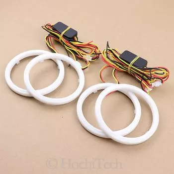 Для Volkswagen VW Touareg 2003 2004 2005 2006, хлопковый светодиодный переключатель, двухцветный ангельский глаз, белый, янтарный указатель поворота