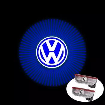 Для Volkswagen VW Touran Caddy Touareg Golf Passat Bora Scirocco 2 шт. автомобильный дверной светильник с логотипом, лазерный проектор, аксессуар для приветственного света