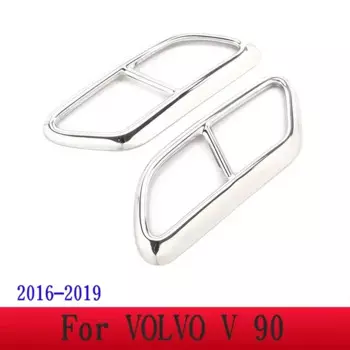 Для Volvo XC60 S60 XC90 S90 V90 автомобильный глушитель из нержавеющей стали, декоративная крышка, крышка выхлопной трубы, наклейки, автомобильные аксессуары