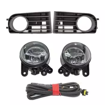 Для VW Golf 5 A5 MK5 R32 2004 2005 2006 2007 2008 2009 стайлинга автомобилей Передняя галогенная Автомобильная противотуманная фара решетка и провод