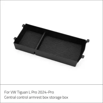 Для VW Tiguan L Pro 2024-Pre центральный ящик для хранения в автомобильном подлокотнике, центральный контейнер, перчатки, органайзер, наклейка