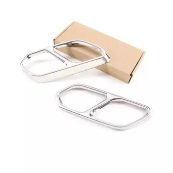 Для VW Touareg CR7 2018 2019 2020 2021, черный автомобильный задний левый и правый глушитель из нержавеющей стали, наконечник трубы, декоративная накладка