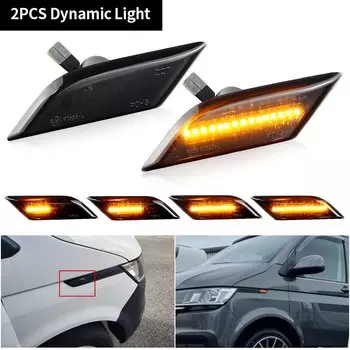 Для VW Transporter T6.1 Facelift 2020-Up 2 шт. динамические светодиодные боковые габаритные фонари указатели поворота Plug & Play без ошибок водонепроницаемые