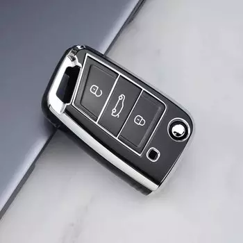 Для VW Volkswagen Golf 7 MK7 Tiguan MK2 Чехол-брелок из ТПУ, автомобильный откидной ключ, чехол для Seat Ateca Leon FR Ibiza Skoda Octavia Kodiaq