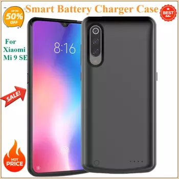 Для Xiaomi Mi 9 SE Extenal Чехлы для аккумуляторов Тонкий резервный аккумулятор Power Bank Портативная зарядная крышка 6800 мАч Смарт-чехол для зарядного устройства