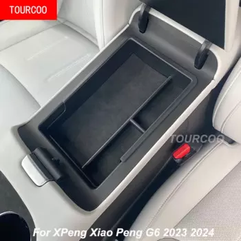 Для XPeng Xiao Peng G6 2023 2024 центральный подлокотник замшевый контейнер для хранения аксессуары для интерьера из алькантары