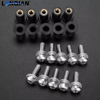 Для YAMAHA FZ6 FZ6R FZ16/FZ-S16/Fazer 16 600 FZ25 FZ 400/R FZ600 5 мм болты для лобового стекла мотоцикла, винты, гайка, крепеж