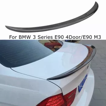 ДЛЯ BMW 3 серии E90 4 двери/E90 M3 P стиль задний спойлер из углеродного волокна крыло багажника 2005-2012 FRP глянцевый черный кованый карбон