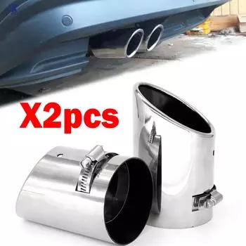 ДЛЯ VW PASSAT B6 3C 2005~2010/CC 2009~2012/EOS MUFFLER TAILPIPE END CHROME TRIM 2PC НАКОНЕЧНИК ИЗ НЕРЖАВЕЮЩАЯ СТАЛЬ