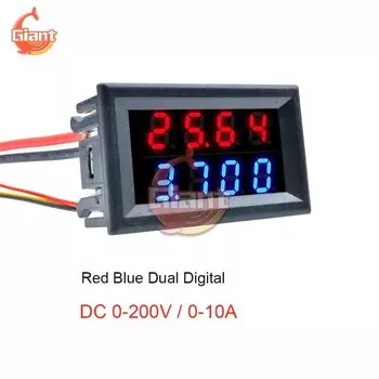 Dmyond Цифровой вольтметр-амперметр DC 100V 200V 10A