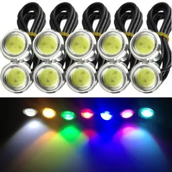 Дневные ходовые огни, 10 шт., 12 В/24 В, светодиодсветодиодный, 23 мм, серебристый корпус, дневные ходовые огни, супер яркость, рабочий водонепроницаемый габаритный фонарь