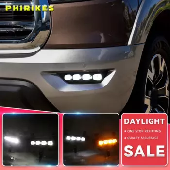 Дневные ходовые огни для автомобиля, 1 пара, дневные ходовые огни с указателем поворота, желтого цвета, 12 В, DRL, сменные Противотуманные фары для Great Wall Gun 2019 2020