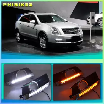 Дневные ходовые огни для Cadillac SRX 2012-2016, модернизированные дневные ходовые огни, светодиодный светильник передние противотуманные фасветильник