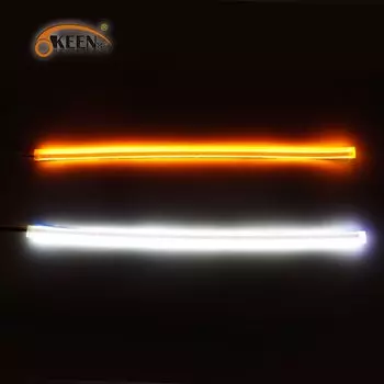 Дневные ходовые огни для грузовиков, 2 шт., 24 В, светодиодная полоса, сигнал поворота, светодиодная полоса DRL, аксессуары для автомобильных фар, стоп-сигналы, фары