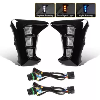 Дневные ходовые огни для Kia Pegas 2018 2019 2020, 3 цвета, дневные ходовые огни, динамический сигнал поворота, автомобильные аксессуары, 12 В