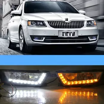 Дневные ходовые огни для Skoda Octavia A7 MK3 2014 2015 2016, Светодиодные ДХО, бесплатная доставка
