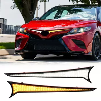Дневные ходовые огни для Toyota Camry 2018, 2019, 2020, 2021, 2022, 2023, дневные ходовые огни с указателем поворота, желтого цвета, 12 В