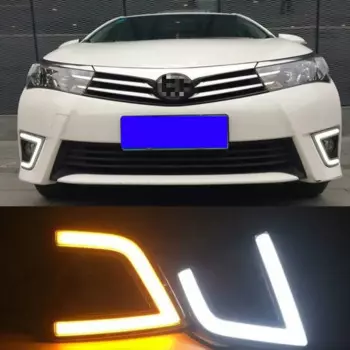 Дневные ходовые огни для Toyota Corolla, 12 В, 2014, 2015, 2016, указатели поворота, ABS, ДХО, противотуманные фары, декоративные автомобильные аксессуары