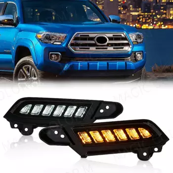 Дневные ходовые огни для Toyota Tacoma 2016, 2017, 2018, 2019, 2020, 2021, 2022, дневные ходовые огни, дневные ходовые огни, желтый сигнал поворота, 12 В