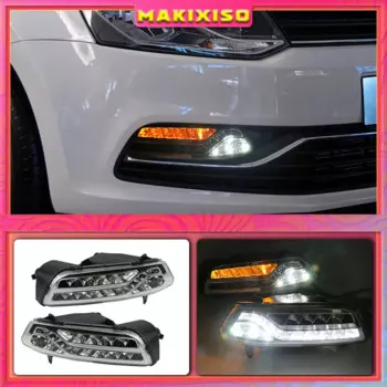 Дневные ходовые огни для Volkswagen VW Polo 2014, 2015, 2016, 2017, Passat B7, противотуманные фары дневного света, 2 шт.