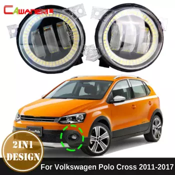 Дневные ходовые огни для Volkswagen VW Polo Cross 2011 2012 2013 2014 2015 2016 2017, 2 шт.
