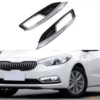 Дневные ходовые огни, дневные ходовые огни, противотуманные фары для Kia Forte K3 Cerato 2013-2015, белые автомобильные аксессуары, 2 шт.