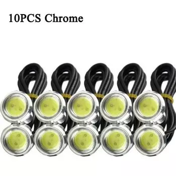 Дневные ходовые огни Eagle Eyes led23 мм, 10 шт., 12 В/24 В, серебристый корпус, дневные ходовые огни, супер яркость, рабочая Водонепроницаемая парковочная лампа