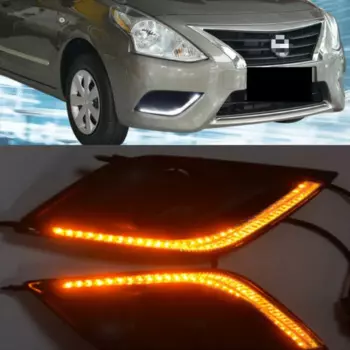 Дневные ходовые огни, противотуманные светодиодный ры для Nissan Almera латио Sunny, Versa 2014 2015 2016 2017 2018