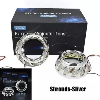 Дневные ходовые огни Ronan, 2 шт., 110 мм, белый кожух «ангельские глазки», 12 В, дневные ходовые огни для проекторов 2,5, 3,0 дюймов, линзы для модификации автомобиля