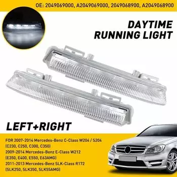 Дневные ходовые Противотуманные фары для Mercedes 2007-2014 W204 C250 C300 C350 E63AMG A2049068900 A2049069000 A0999065300 A0999065400