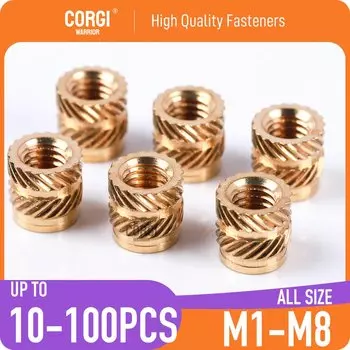 До 100 гаек с латунной вставкой M1 M1.2 M1.4 M2 M2.5 M3 M4 M5 M6 M8 Самолетные резьбовые вставки Гайка Латунная вставка Гайки с накаткой